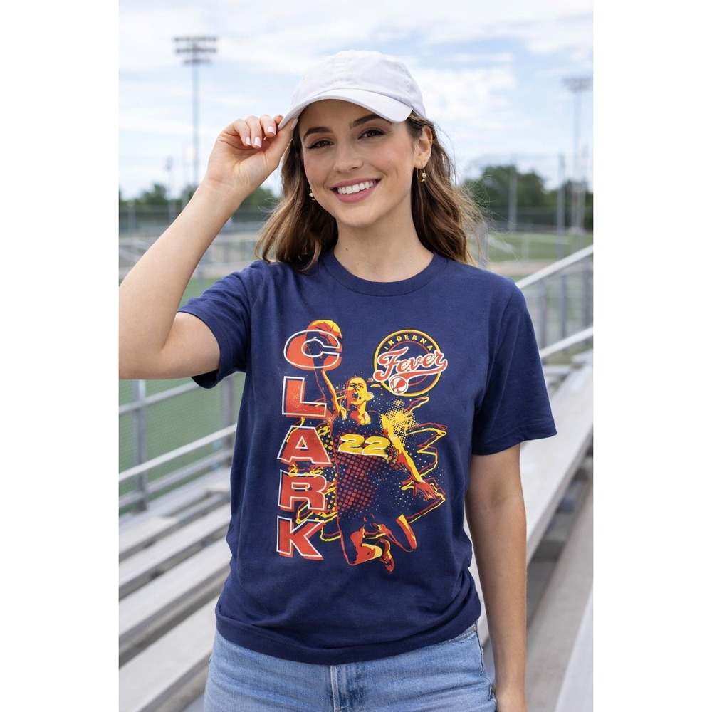 Indiana Fever Caitlin Clark‎ Jersey T Shirt Youth Large Navy Blue BB WNBA